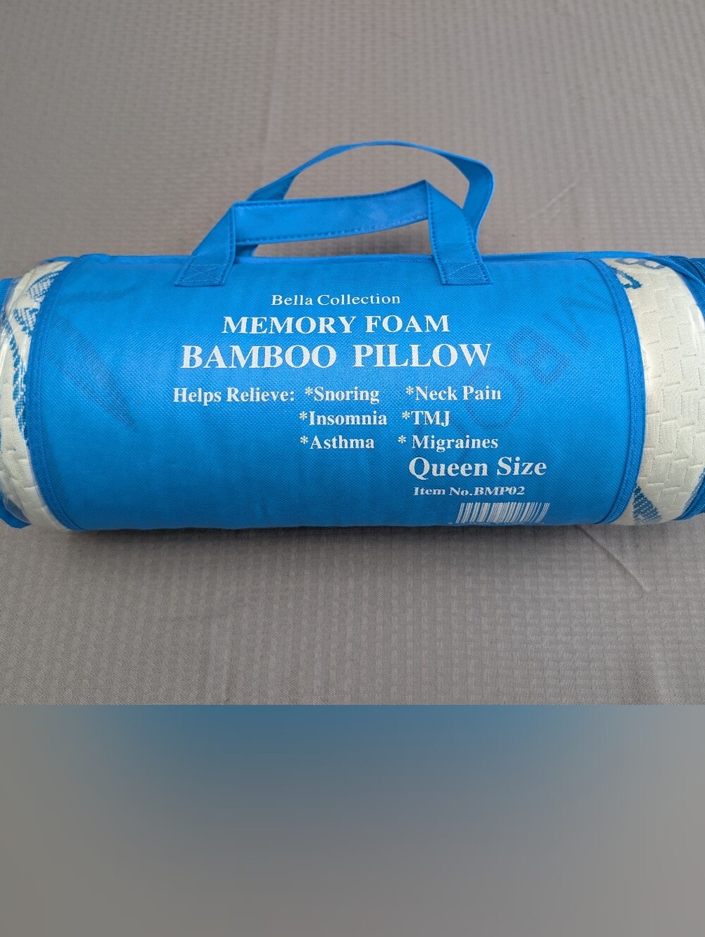 Bella Collection Memory Foam Bamboo Pillow - Queen Size New